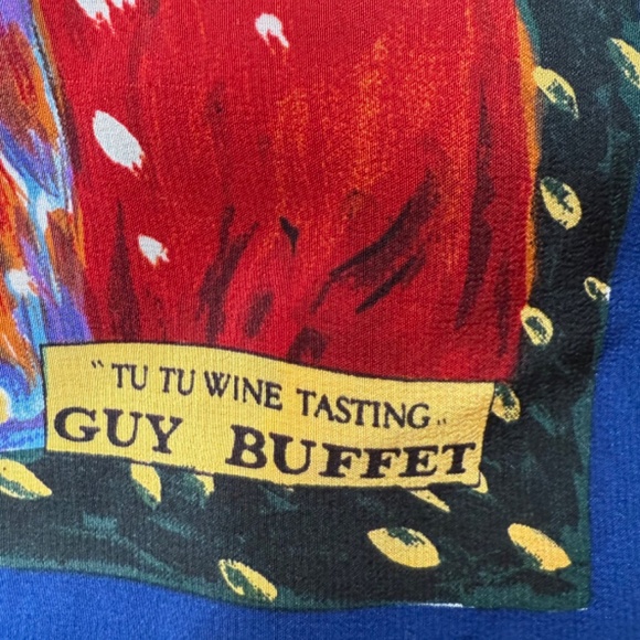 Beautiful French "Guy Buffet" Silk Scarf ~ Collectible piece - Picture 7 of 8